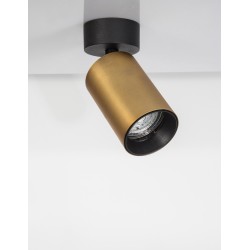 Σποτ Τοίχου Οροφής GU10 INUS μαύρο με χρυσό Nova Luce