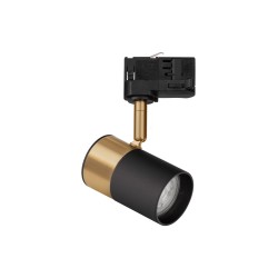 Sandy Black & Gold Aluminium LED GU10 1x10 Watt Adaptor 4 Wires 230 Volt IP20 Bulb Excluded D: 5.6 W: 9.5 H: 12.8 cm