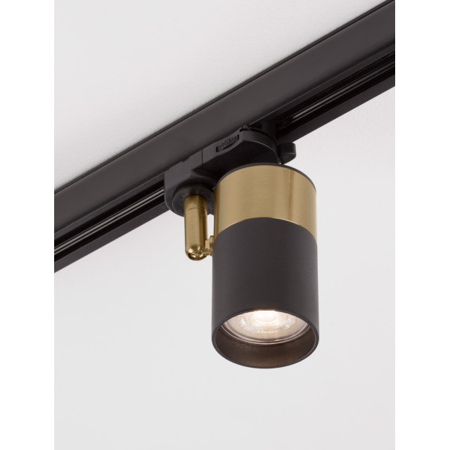 Sandy Black & Gold Aluminium LED GU10 1x10 Watt Adaptor 4 Wires 230 Volt IP20 Bulb Excluded D: 5.6 W: 9.5 H: 12.8 cm