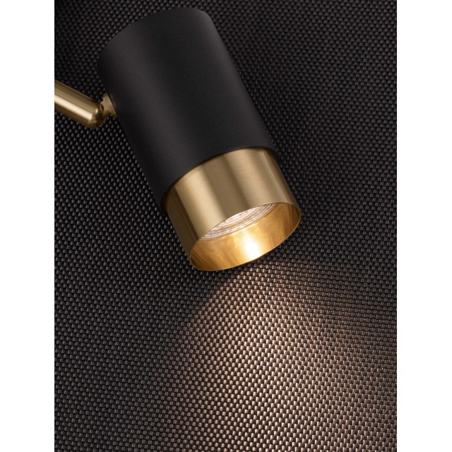 Sandy Black & Gold Aluminium LED GU10 1x10 Watt Adaptor 4 Wires 230 Volt IP20 Bulb Excluded D1: 5.4 D2: 5.9 W: 10.8 H: 13 cm