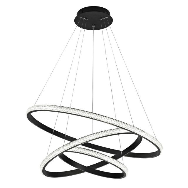 Dimmable Sandy Black Aluminium & Acrylic LED 62 Watt 230 Volt 3586Lm 3000 IP20 D1: 78 D2: 60 D3: 41.5 H: 120 cm 9481093