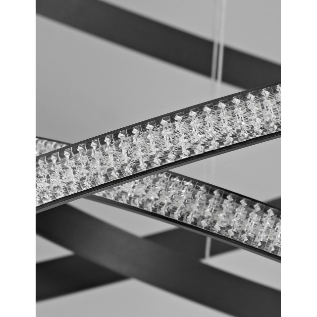 Dimmable Sandy Black Aluminium & Acrylic LED 62 Watt 230 Volt 3586Lm 3000 IP20 D1: 78 D2: 60 D3: 41.5 H: 120 cm 9481093