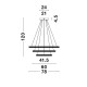 Dimmable Sandy Black Aluminium & Acrylic LED 62 Watt 230 Volt 3586Lm 3000 IP20 D1: 78 D2: 60 D3: 41.5 H: 120 cm 9481093