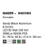 Dimmable Sandy Black Aluminium & Acrylic LED 62 Watt 230 Volt 3586Lm 3000 IP20 D1: 78 D2: 60 D3: 41.5 H: 120 cm 9481093