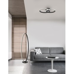 Sandy Black Aluminium & Acrylic LED 28 Watt 230 Volt 1681Lm 3000 IP20 L: 62.5 W: 41.5 H: 17 cm 9481094