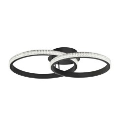 Sandy Black Aluminium & Acrylic LED 28 Watt 230 Volt 1681Lm 3000 IP20 L: 62.5 W: 41.5 H: 17 cm 9481094