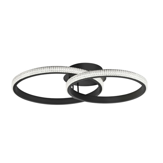 Sandy Black Aluminium & Acrylic LED 28 Watt 230 Volt 1681Lm 3000 IP20 L: 62.5 W: 41.5 H: 17 cm 9481094