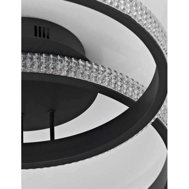 Sandy Black Aluminium & Acrylic LED 28 Watt 230 Volt 1681Lm 3000 IP20 L: 62.5 W: 41.5 H: 17 cm 9481094