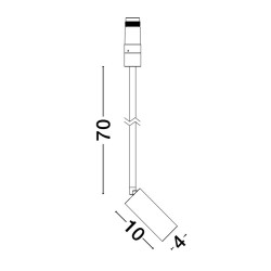Sandy White Aluminium 7 Watt 48 Volt 150mA 653  Lm D: 4 W: 10 L: 70 3000K IP20 Adjustable Driver Included