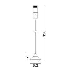 Black & Gold Aluminium 8 Watt  Volt 150mA 520 Lm Cree Led Chip D: 8.2 W: 7 cm 3000K IP20 Driver Included