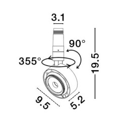 Sandy White Aluminium 22 Watt 48 Volt 550mA 1303 Lm  D: 9.5 W: 5.2 H: 19.5 2700K IP20 Adjustable Driver Included