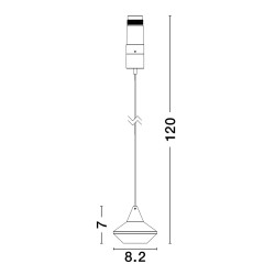 Black & Gold Aluminium 8 Watt  Volt 150mA 520 Lm Cree Led Chip D: 8.2 W: 7 cm 2700K IP20 Driver Included
