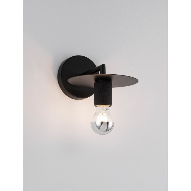 Black Metal LED E27 1x12 Watt 230 Volt IP20 Bulb Excluded D: 12 W: 21 H: 15.5 cm