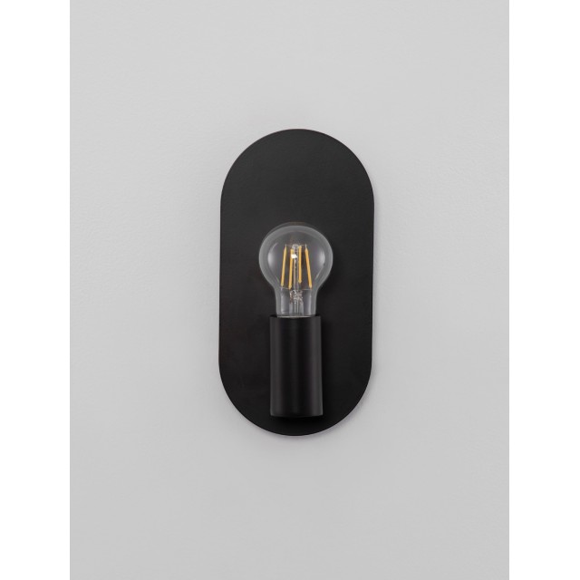 Black Metal LED E27 1x12 Watt 230 Volt IP20 Bulb Excluded D: 12.5 W: 10 H: 25 cm