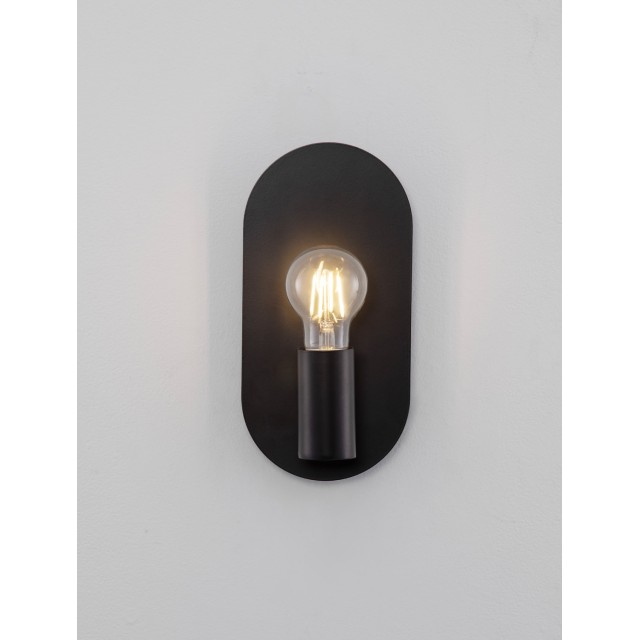 Black Metal LED E27 1x12 Watt 230 Volt IP20 Bulb Excluded D: 12.5 W: 10 H: 25 cm