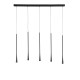 Black Aluminium & Steel Black Fabric Wire LED 5x7 Watt 230 Volt 1065Lm 3000 IP20 L: 110 W: 4.5 H1: 60 H2: 160 cm