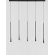 Black Aluminium & Steel Black Fabric Wire LED 5x7 Watt 230 Volt 1065Lm 3000 IP20 L: 110 W: 4.5 H1: 60 H2: 160 cm