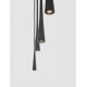 Black Aluminium & Steel Black Fabric Wire LED 5x7 Watt 230 Volt 1065Lm 3000 IP20 L: 110 W: 4.5 H1: 60 H2: 160 cm