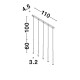 Black Aluminium & Steel Black Fabric Wire LED 5x7 Watt 230 Volt 1065Lm 3000 IP20 L: 110 W: 4.5 H1: 60 H2: 160 cm