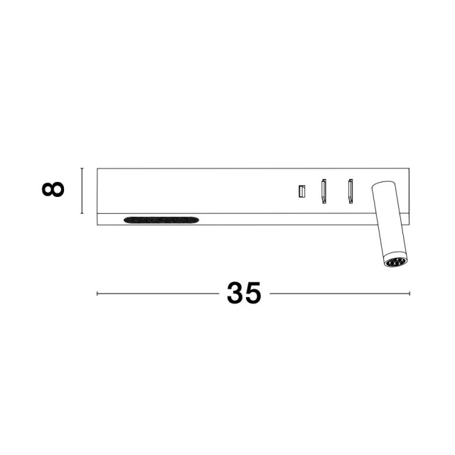 Sandy White Metal AdjusTable - Switch On/Off USB Charger LED Cree 230 Volt 3000 Backlight 5 Watt 350Lm Reader 1x3 Watt 210Lm IP20 L: 35 W: 10 H: 8 cm 9533523 