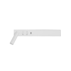 Sandy White Metal AdjusTable - Switch On/Off USB Charger LED Cree 230 Volt 3000 Backlight 5 Watt 350Lm Reader 1x3 Watt 210Lm IP20 L: 35 W: 10 H: 8 cm 9533524
