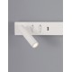 Sandy White Metal AdjusTable - Switch On/Off USB Charger LED Cree 230 Volt 3000 Backlight 5 Watt 350Lm Reader 1x3 Watt 210Lm IP20 L: 35 W: 10 H: 8 cm 9533524