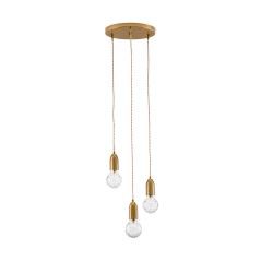 Brass Metal & Clear Glass LED G9 3x6 Watt 230 Volt IP20 Bulb Excluded D: 30 H: 150 cm 9536413