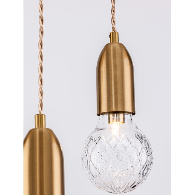 Brass Metal & Clear Glass LED G9 3x6 Watt 230 Volt IP20 Bulb Excluded D: 30 H: 150 cm 9536413
