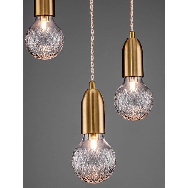 Brass Metal & Clear Glass LED G9 3x6 Watt 230 Volt IP20 Bulb Excluded D: 30 H: 150 cm 9536413