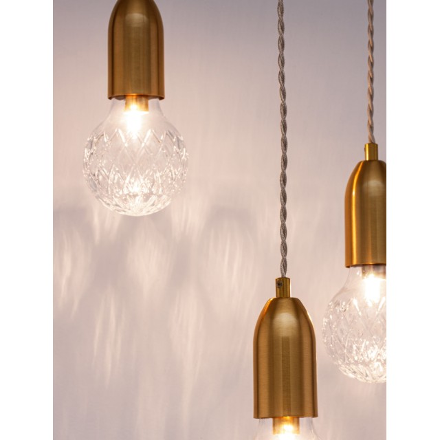 Brass Metal & Clear Glass LED G9 3x6 Watt 230 Volt IP20 Bulb Excluded D: 30 H: 150 cm 9536413