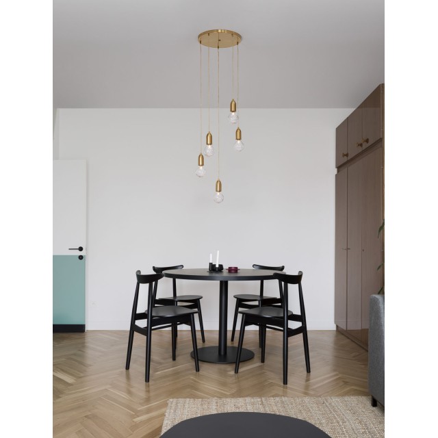 Brass Metal & Clear Glass LED G9 5x6 Watt 230 Volt IP20 Bulb Excluded D: 40 H: 150 cm 9536414