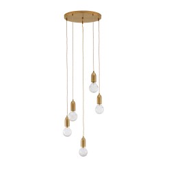 Brass Metal & Clear Glass LED G9 5x6 Watt 230 Volt IP20 Bulb Excluded D: 40 H: 150 cm 9536414