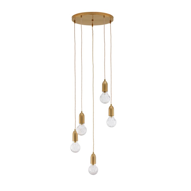 Brass Metal & Clear Glass LED G9 5x6 Watt 230 Volt IP20 Bulb Excluded D: 40 H: 150 cm 9536414