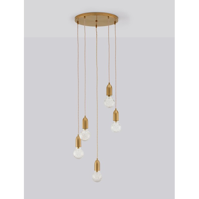 Brass Metal & Clear Glass LED G9 5x6 Watt 230 Volt IP20 Bulb Excluded D: 40 H: 150 cm 9536414