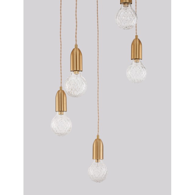 Brass Metal & Clear Glass LED G9 5x6 Watt 230 Volt IP20 Bulb Excluded D: 40 H: 150 cm 9536414