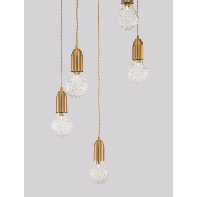 Brass Metal & Clear Glass LED G9 5x6 Watt 230 Volt IP20 Bulb Excluded D: 40 H: 150 cm 9536414