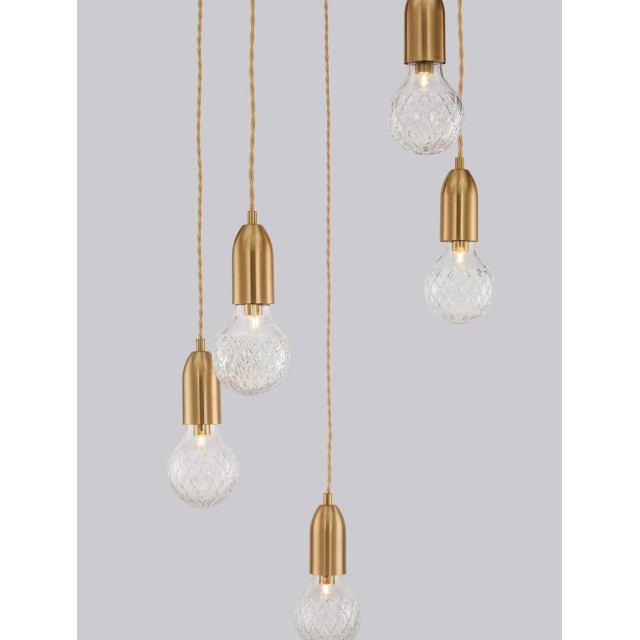 Brass Metal & Clear Glass LED G9 5x6 Watt 230 Volt IP20 Bulb Excluded D: 40 H: 150 cm 9536414