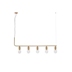 Brass Metal & Clear Glass LED G9 5x6 Watt 230 Volt IP20 Bulb Excluded L: 128 H: 120 cm 9536415