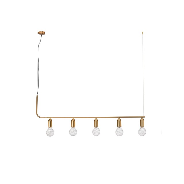 Brass Metal & Clear Glass LED G9 5x6 Watt 230 Volt IP20 Bulb Excluded L: 128 H: 120 cm 9536415