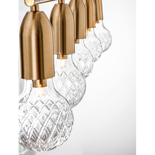 Brass Metal & Clear Glass LED G9 5x6 Watt 230 Volt IP20 Bulb Excluded L: 128 H: 120 cm 9536415