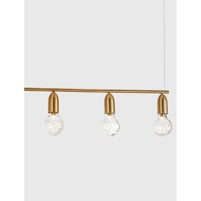 Brass Metal & Clear Glass LED G9 5x6 Watt 230 Volt IP20 Bulb Excluded L: 128 H: 120 cm 9536415