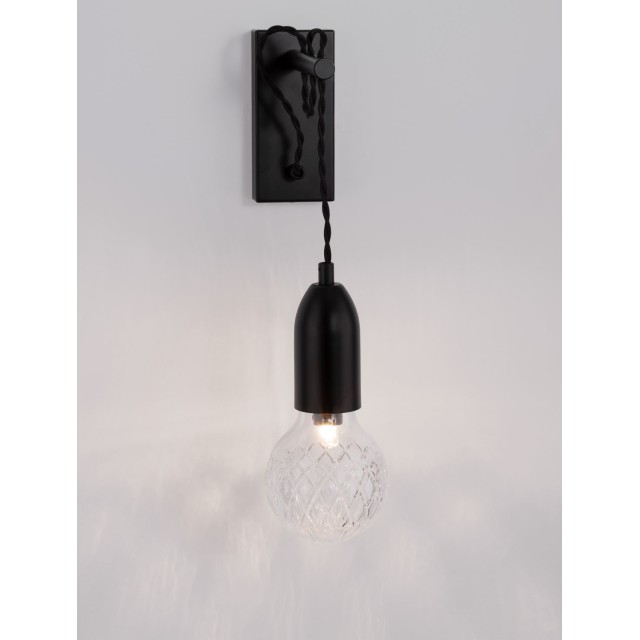 Black Metal & Clear Glass LED G9 1x6 Watt 230 Volt IP20 Bulb Excluded L: 9.5 W: 20 H: 39 cm 9536416