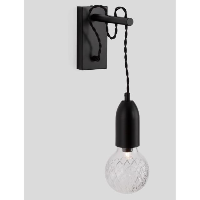 Black Metal & Clear Glass LED G9 1x6 Watt 230 Volt IP20 Bulb Excluded L: 9.5 W: 20 H: 39 cm 9536416