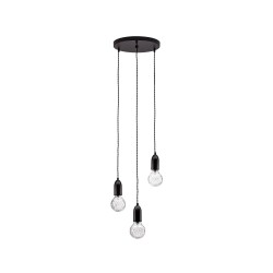 Black Metal & Clear Glass LED G9 3x6 Watt 230 Volt IP20 Bulb Excluded D: 30 H: 150 cm 9536418