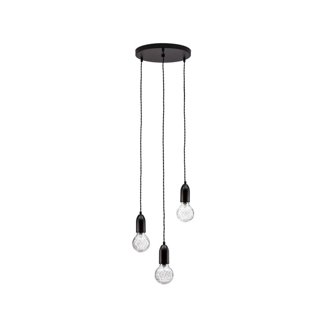 Black Metal & Clear Glass LED G9 3x6 Watt 230 Volt IP20 Bulb Excluded D: 30 H: 150 cm 9536418