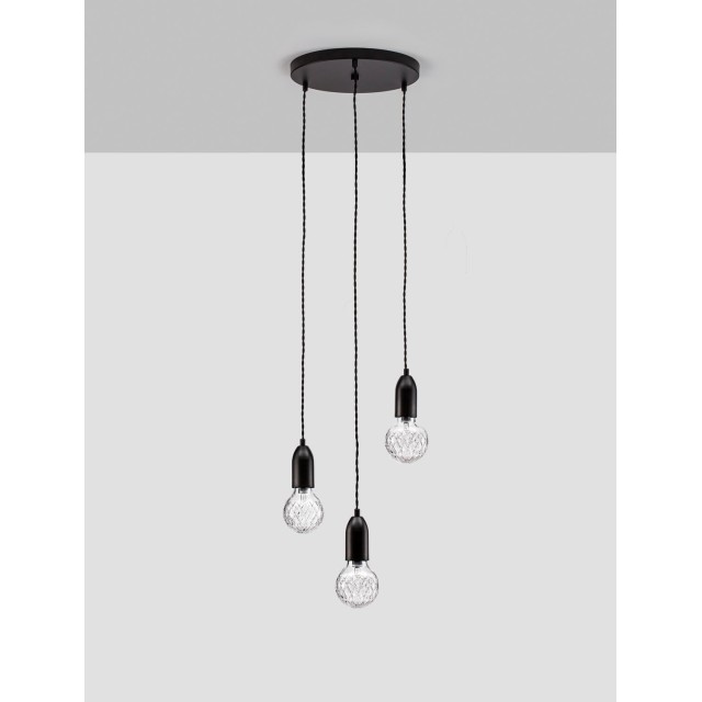 Black Metal & Clear Glass LED G9 3x6 Watt 230 Volt IP20 Bulb Excluded D: 30 H: 150 cm 9536418