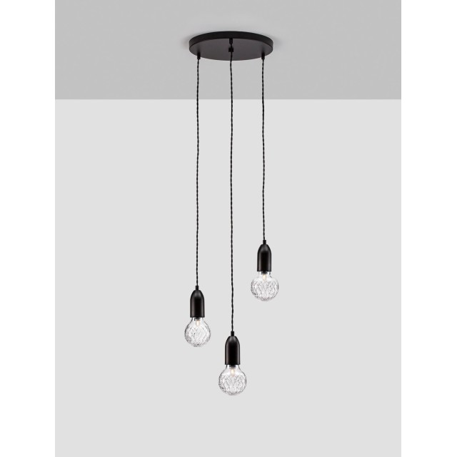 Black Metal & Clear Glass LED G9 3x6 Watt 230 Volt IP20 Bulb Excluded D: 30 H: 150 cm 9536418