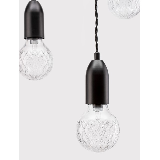 Black Metal & Clear Glass LED G9 3x6 Watt 230 Volt IP20 Bulb Excluded D: 30 H: 150 cm 9536418