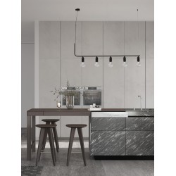 Black Metal & Clear Glass LED G9 5x6 Watt 230 Volt IP20 Bulb Excluded L: 128 H: 120 cm 9536419