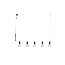 Black Metal & Clear Glass LED G9 5x6 Watt 230 Volt IP20 Bulb Excluded L: 128 H: 120 cm 9536419